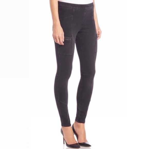 Spanx Cargo Legging M Black Denim Jean 